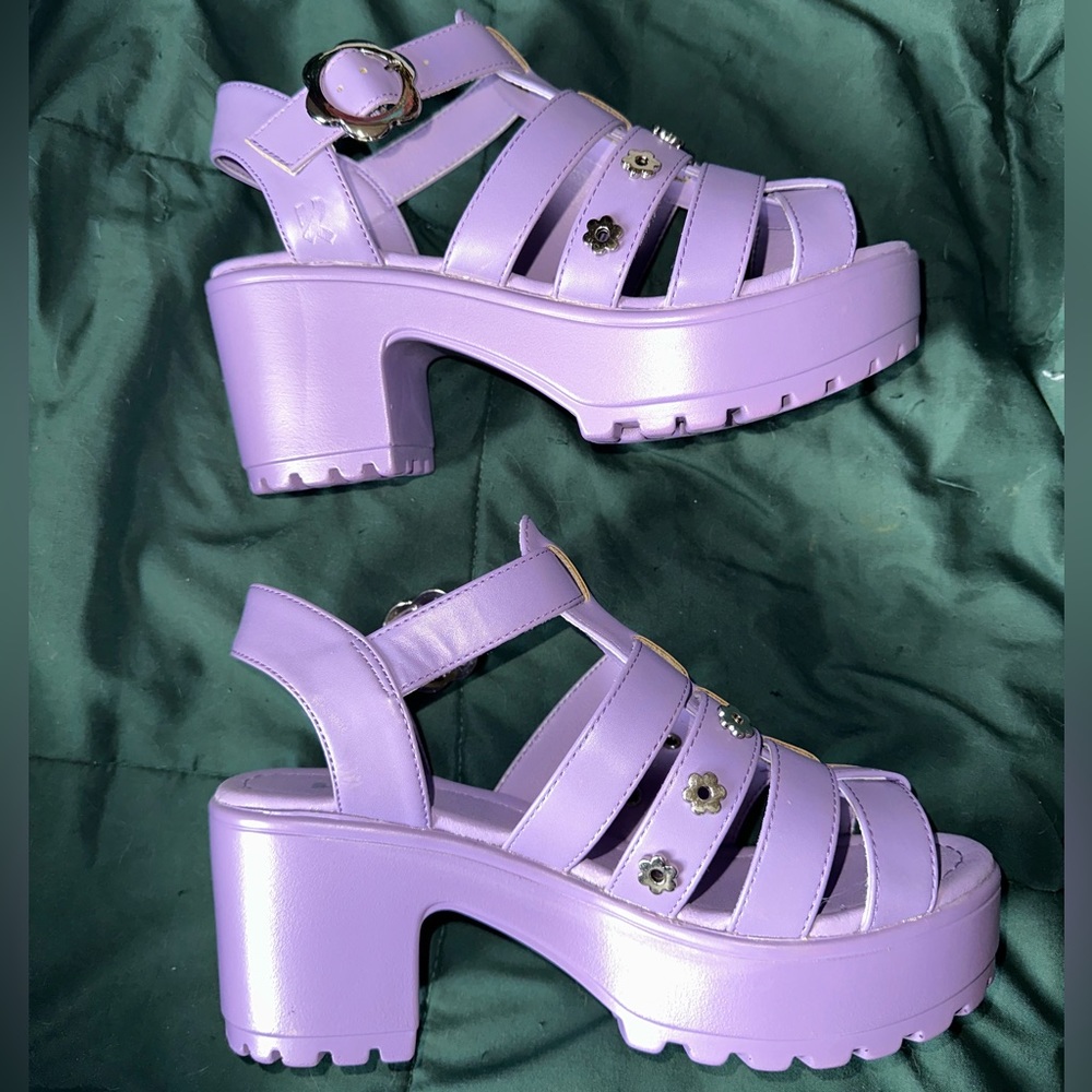 KOI purple platform fisherman sandals